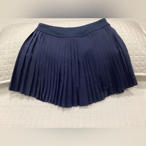 Bad Birdie Navy Knife Pleated Skirt